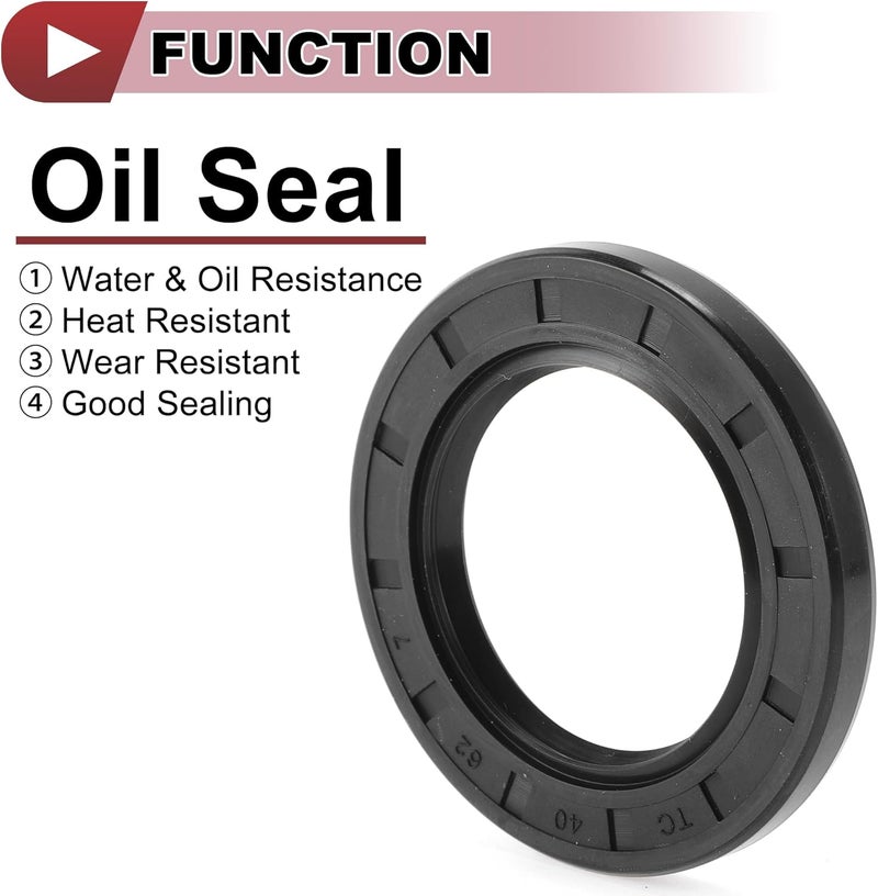 HEROFFIX 5 Pcs Rotary Shaft Seal High Pressure Oil Seal 40x62x7mm Black Nitrile 70 Durometer Rubber - Image 3